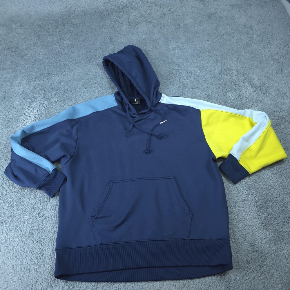 Nike Hoodie Mens Small Blue Dri-FIT Pullover Colorblock DA0471-410